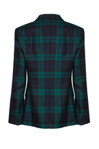 Blazer Jacket in Black Watch Worsted Wool - Imogen