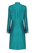 Emerald/Blue Herringbone Dress Coat - Vicky
