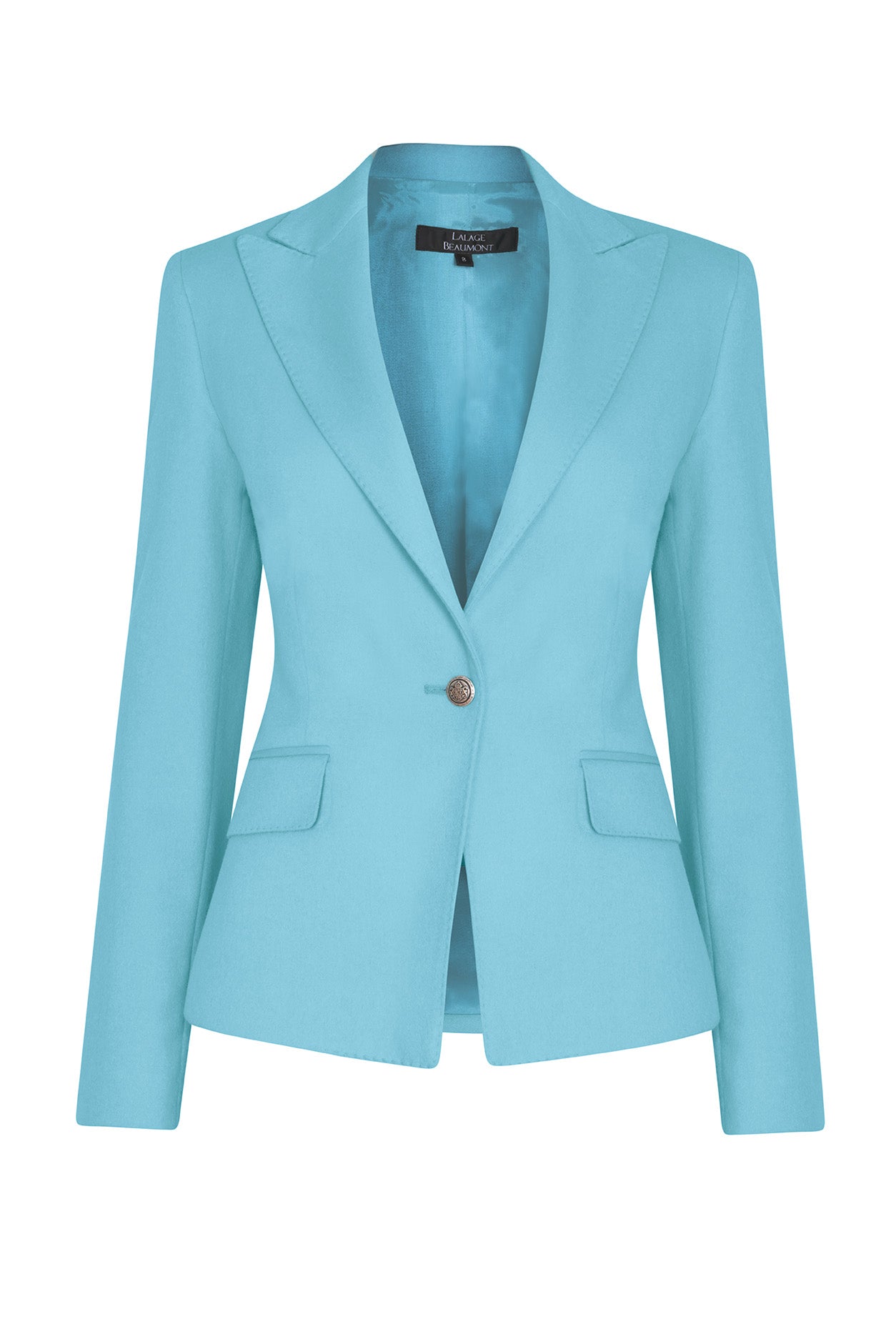 Smart Blazer Jacket in Soft Turquoise Doeskin Inez – Lalage Beaumont