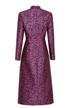 Emilia Dress in Navy/Berry Jacquard Flower