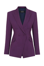 Imogen Jacket in Aubergine Wool Faille