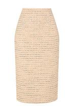 Longer Length Penelope Skirt in Camel Tweed
