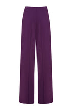 Paloma Trousers in Aubergine Wool Faille