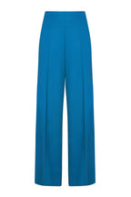 Paloma Trousers in Petrol Wool Faille