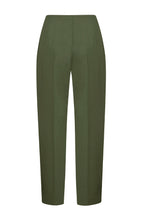 Phoebe Trousers in Dark Moss Wool Faille
