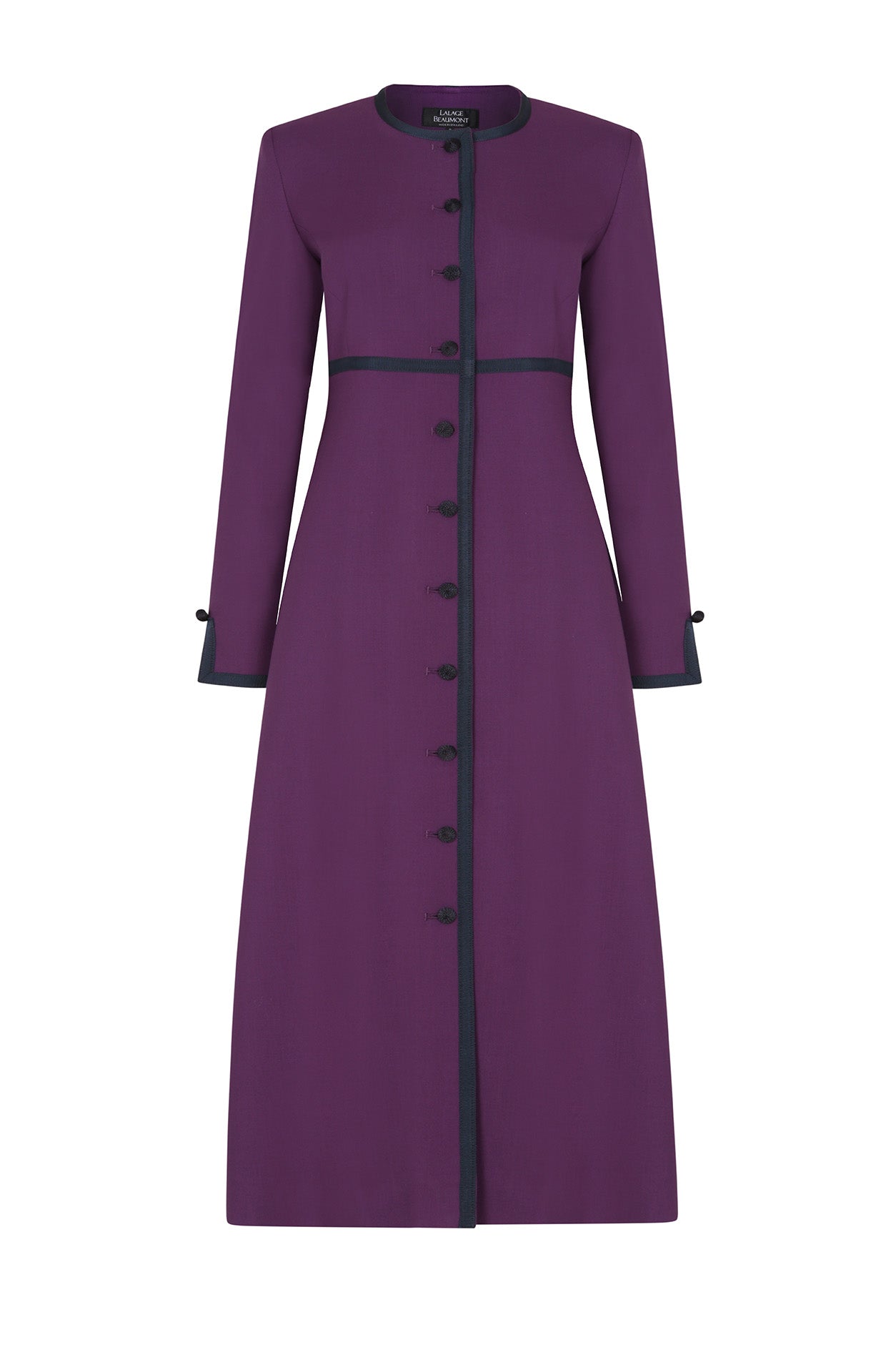 Sienna Coat in Aubergine Wool Faille – Lalage Beaumont