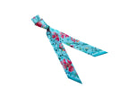 Banderole - Silk Ribbon Scarf - Turquoise Cloisonné Print