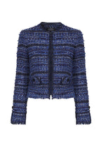 Carrie Jacket in Blue Striped French Tweed