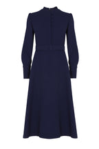 Cleo Dress in Navy Wool Crepe