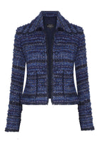 Davi Jacket in Blue Striped French Tweed