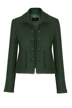 Davi Jacket in Olive Green Boucle