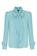 Denisa Blouse in Aqua Georgette