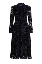 Gaie Dress in Navy Velvet Devoré