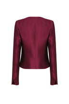 Ginny Jacket in Carmine Plain Brocade