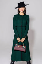 Sienna Coat in Bottle Green Tweed