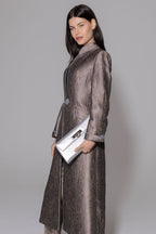 Vanessa Coat in Greige Brocade