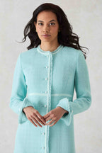 Sienna Coat in Aqua Tweed