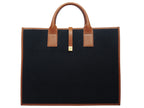 Aurora Large Logo Jacquard Print Tote Bag - Black/Tan
