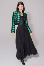 Christabel Skirt in Black Silk Georgette