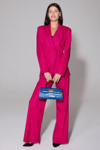 Paloma Trousers in Magenta Wool Faille