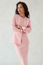 Penelope Skirt in Ballet Pink Double Wool Crepe