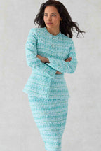 Penelope Skirt in Mint Tweed