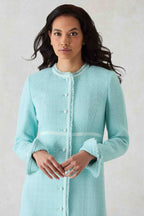 Sienna Coat in Aqua Tweed