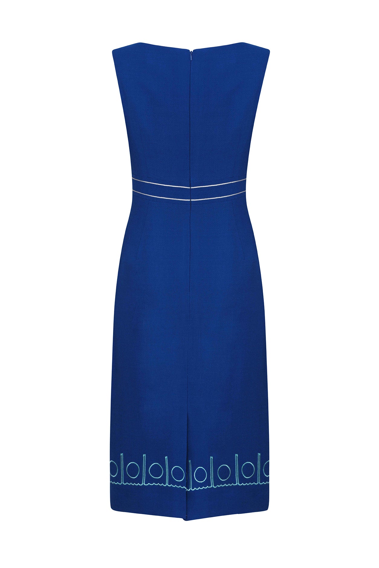 blue sleeveless shift dress in Royal with Turquoise Embroidered Border Woman Wearing Black Dress As well as in 3g Color:As Photo  GREEN