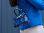 Maya Mignon Pythonskin Handbag - Cobalt