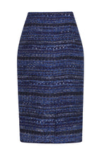 Penelope Skirt in Blue Striped French Tweed
