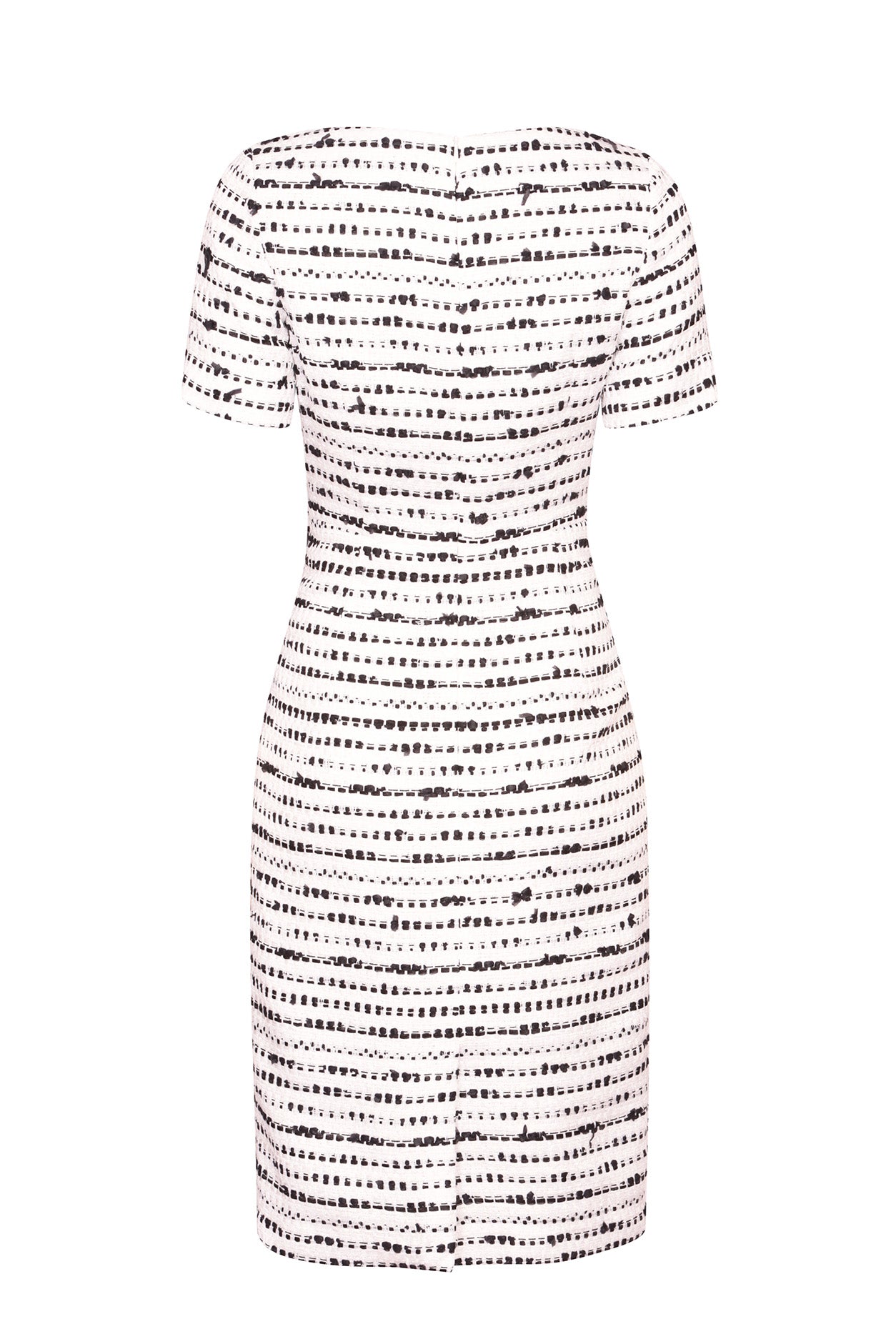 Black and White Summer Tweed Dress with Short Sleeves - Angie | Lalage Beaumont Black and White Summer Tweed Dress with Short Sleeves - Angie | Lalage Beaumont