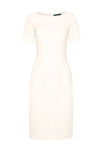 Wool Faille Dress in Ivory - Angie