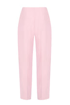 Pale Pink Narrow Trousers in Pale Pink Wool - Phoebe