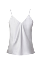 Silk Satin Top in Pale Grey Satin - Cami