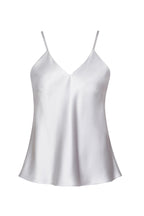 Silk Satin Top in Pale Grey Satin - Cami