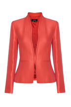 Sateen Jacket in Plain Red - Diana