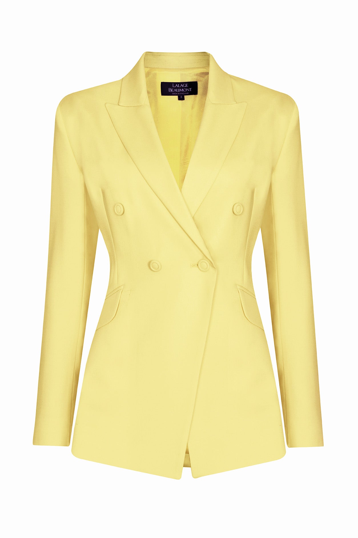 Summer Yellow Double Breasted Blazer Wool Jacket Imogen – Lalage