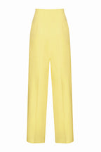 Wide Leg Trousers in Plain Summer Yellow - Paloma