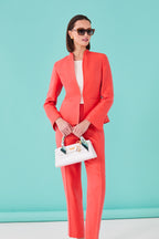 Sateen Jacket in Plain Red - Diana