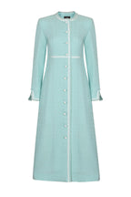 Sienna Coat in Aqua Tweed