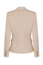 Smart Wool Jacket in Putty Coloured Doeskin - Inez