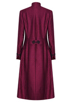 Vanessa Coat in Carmine Herringbone Brocade