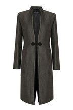 Vicky Coat in Olive with Gold and Black Ribbon Jacquard