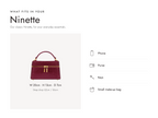 Lalage Beaumont Ninette handbag in magenta lizard print leather, what fits and measurements