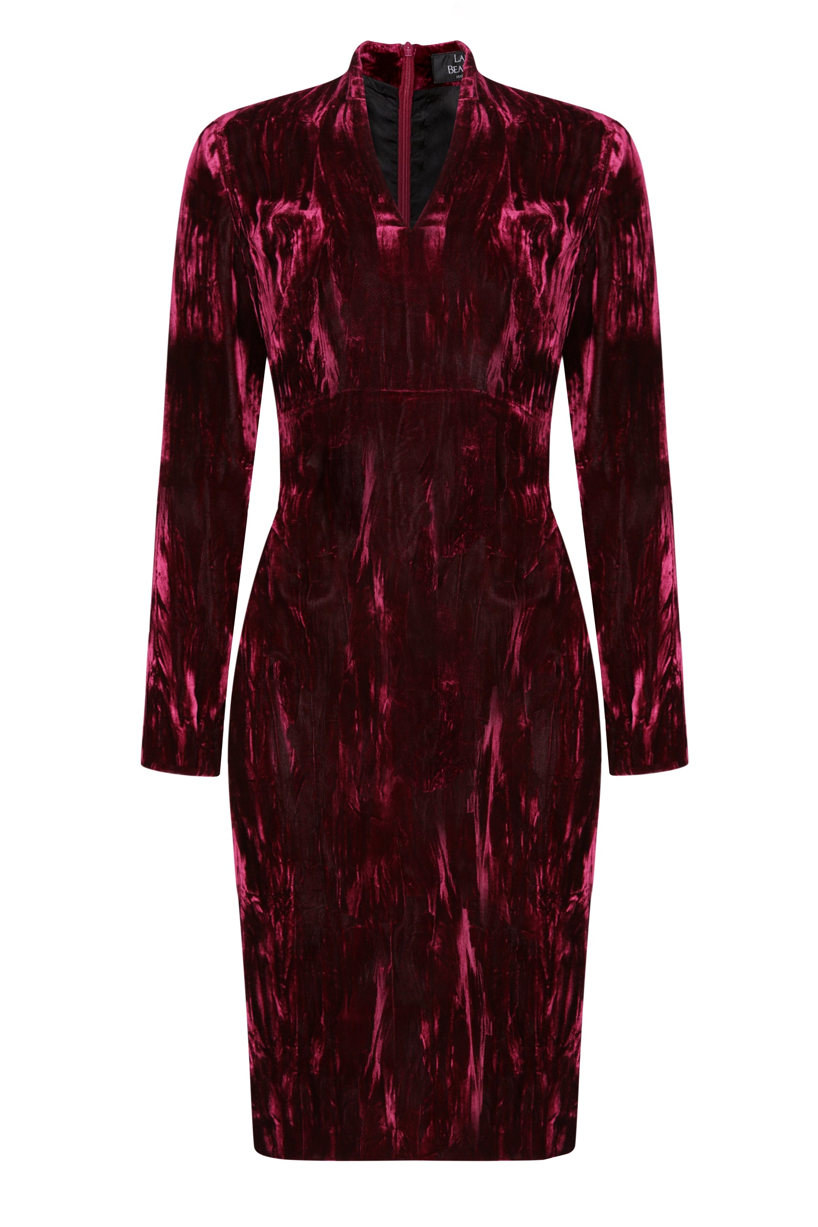 Burgundy Crushed Velvet Dress Emma – Lalage Beaumont