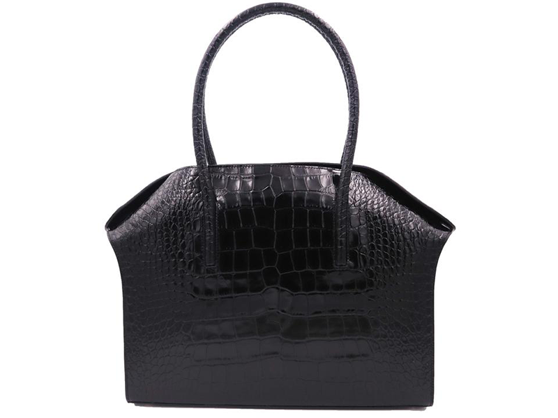 Black crocodile tote bag best sale