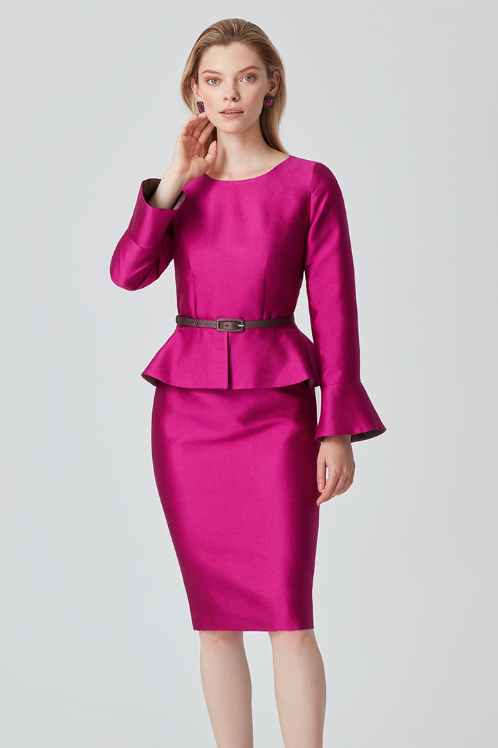 Fuchsia peplum deals dress