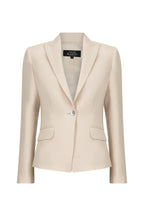 Blazer Jacket in Biscuit Linen Mix - Inez
