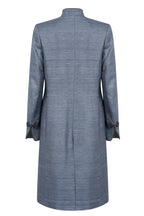 Slate Plain Raw Silk Coat - Vicky