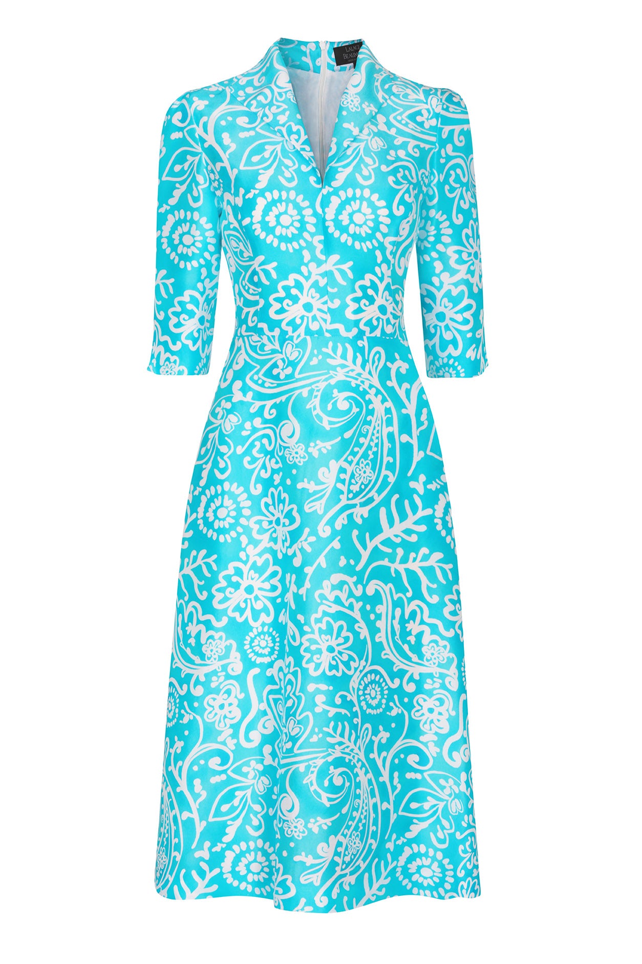 denim v neck dress Sleeveless V Neck Denim Shift Dress - MEDIUM / BLUE